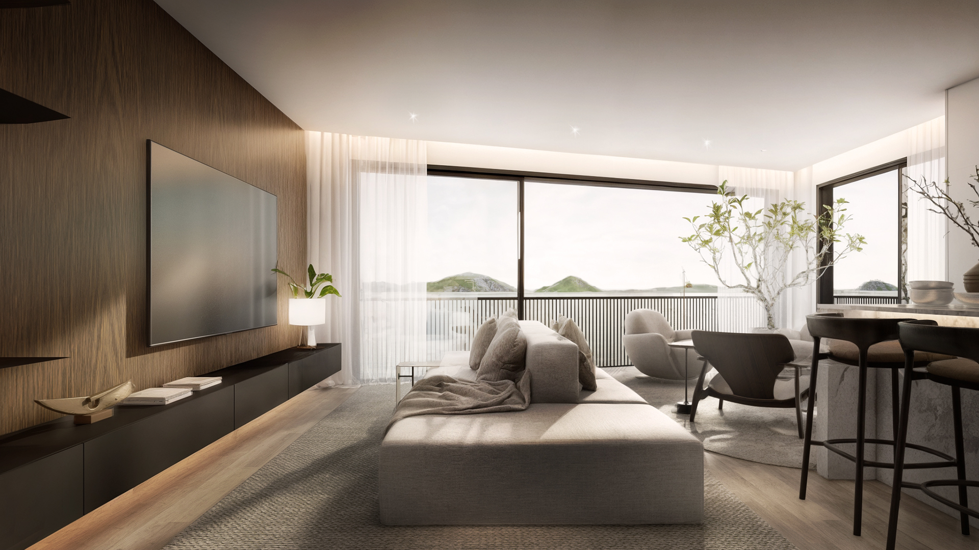 Varanda/terraço com vista para o jardim — apto D/VERT 502