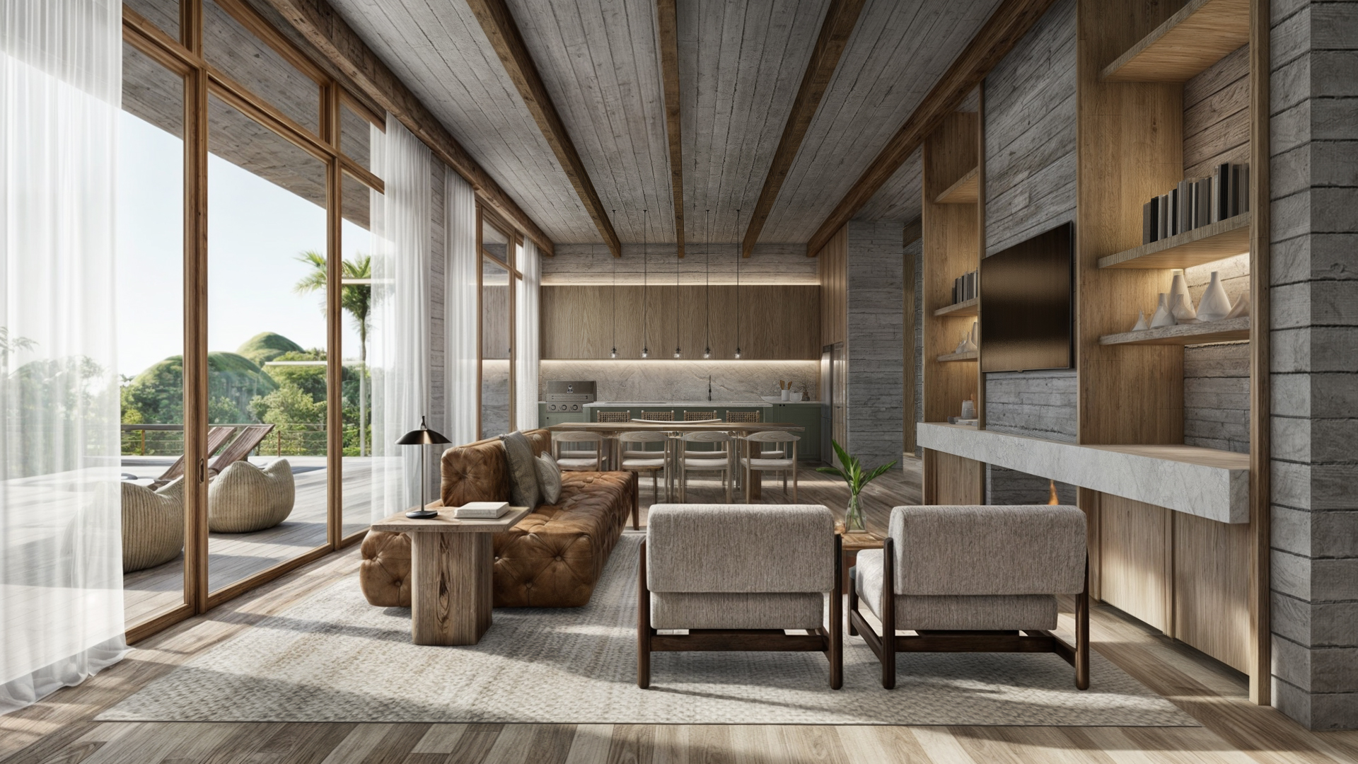 Sala de jantar integrada — casa COLÔNIA