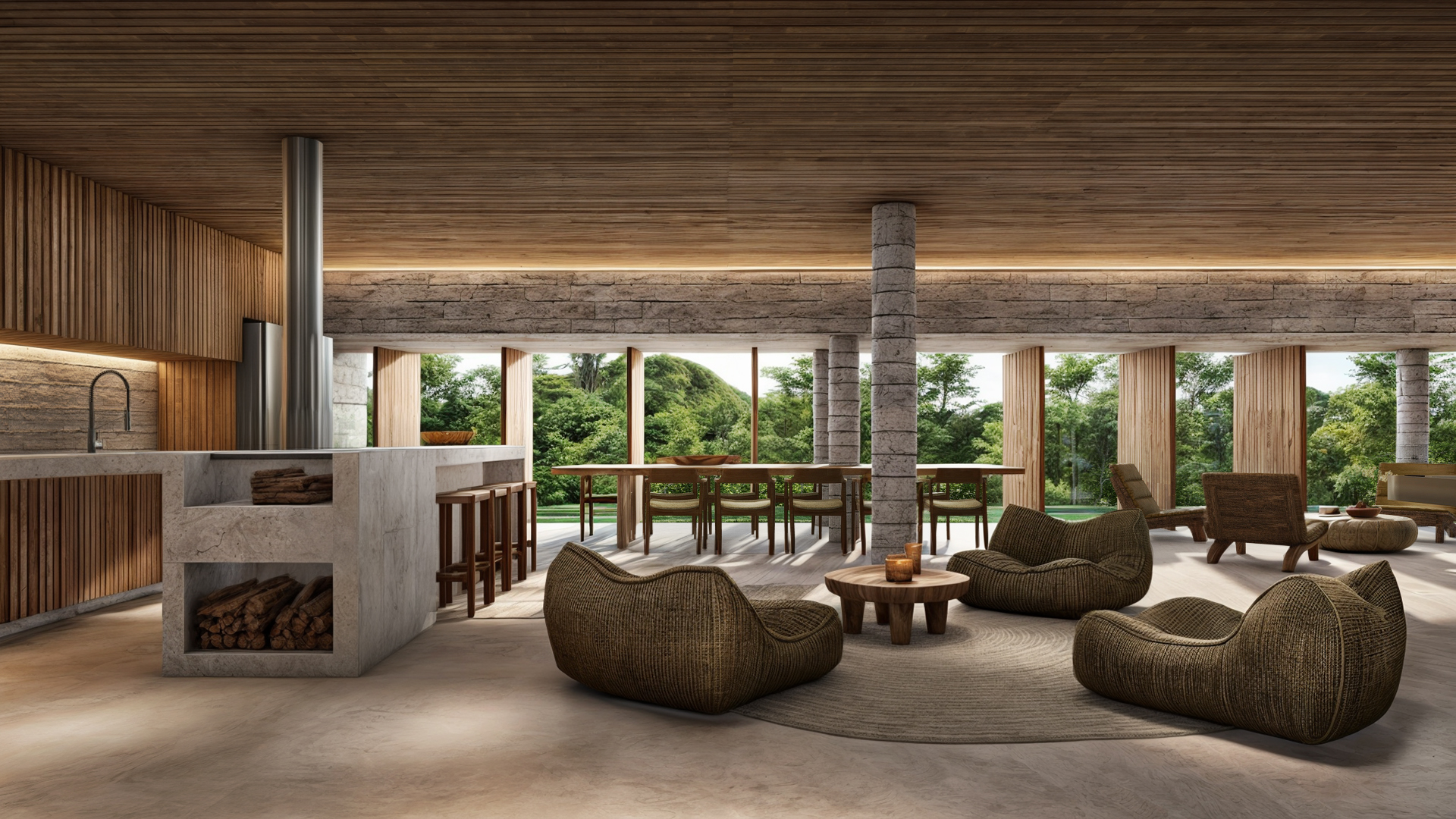 Sala de jantar integrada — casa COLÔNIA