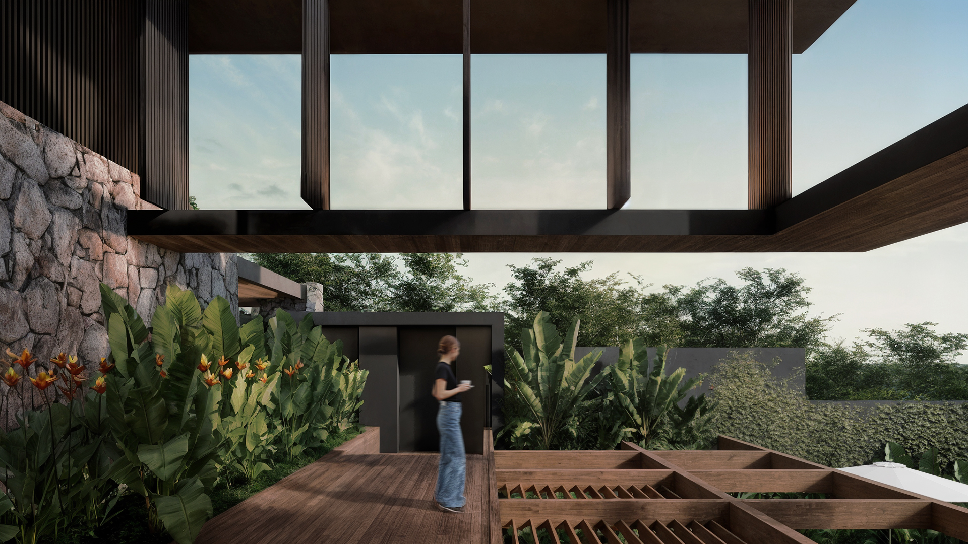 Animação (GIF) da fachada — Casa MORRO DA PEDRA