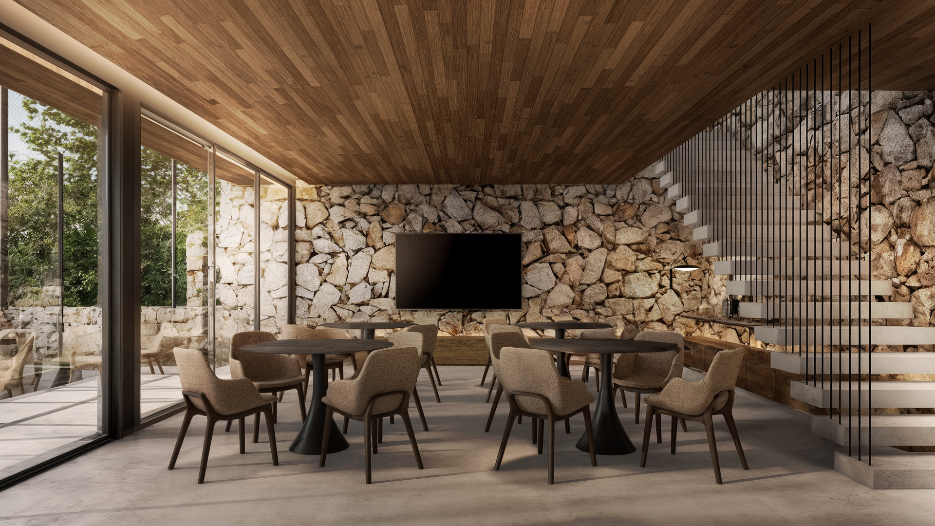 Sala de jantar integrada — casa MORRO DA CRUZ