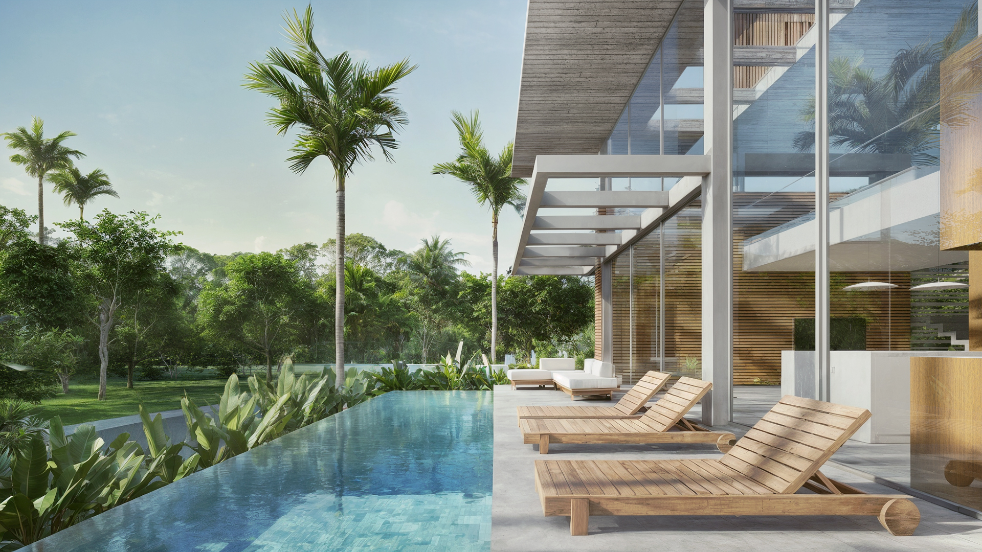 Área da piscina e deck — Casa PEDRA BRANCA