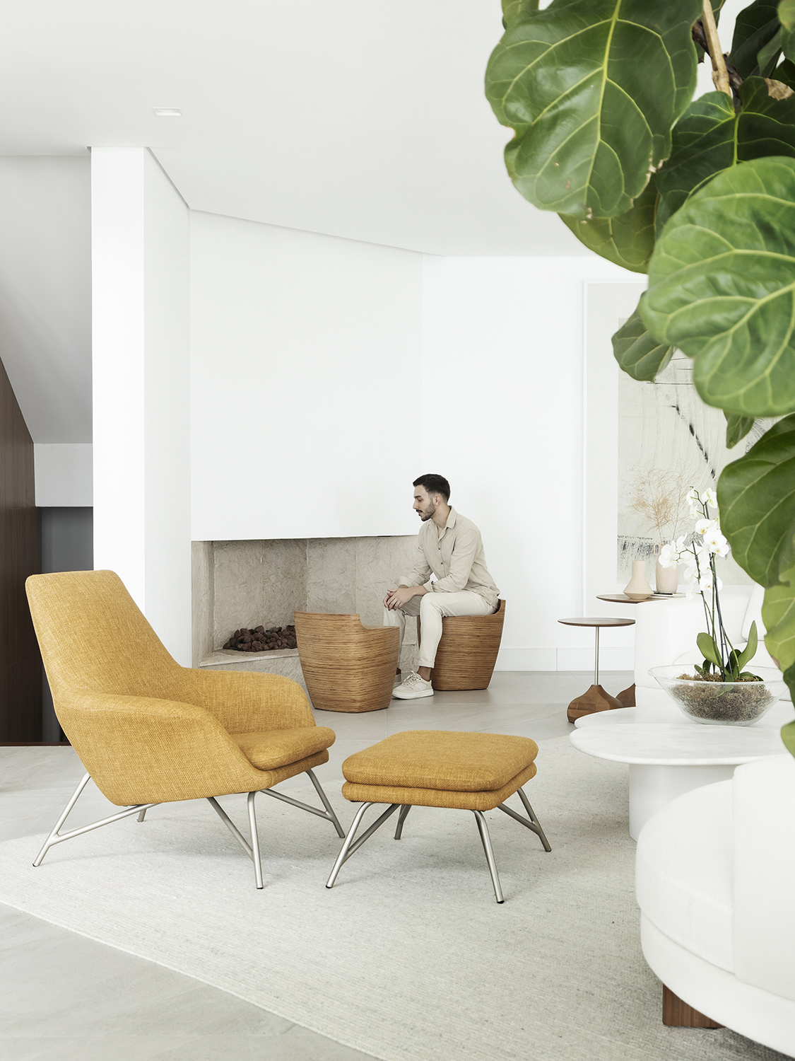Área externa integrada ao jardim — casa ST BARTH