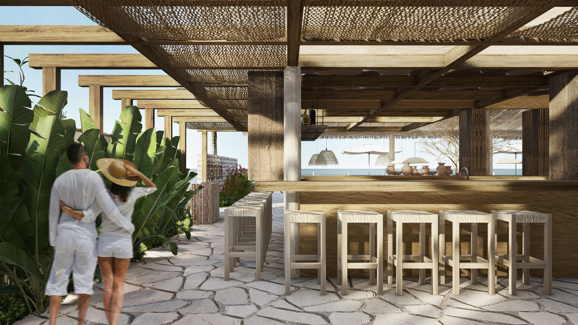 Escada e circulação interna — Restaurante TANOA